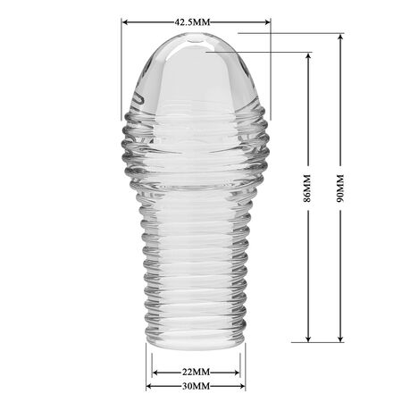 Прозрачная насадка на пенис с ребрышками Hoytt - 9 см.